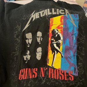 Guns N Roses Metallica 1992 Concert T shirt Excellent Sz Large Original Owner